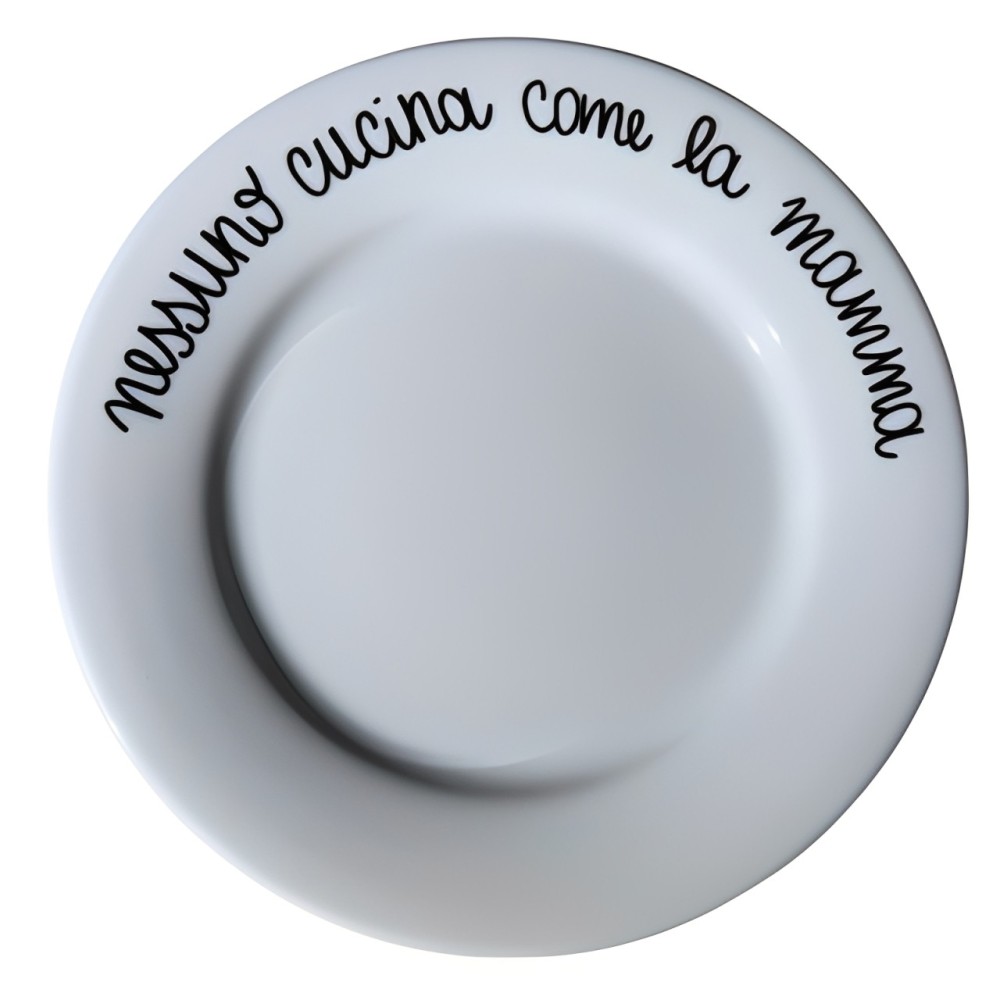 Piatto Personalizzato in Porcellana con Scritta a Scelta | Scritta Fatta a Mano sul Bordo | Idea Regalo Artigianale